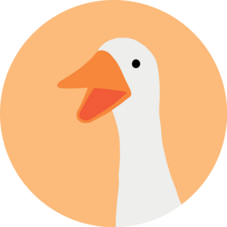 Cute Goose On Orange Sticker
