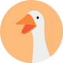 Cute Goose On Orange Sticker