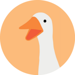 Cute Goose On Orange Sticker