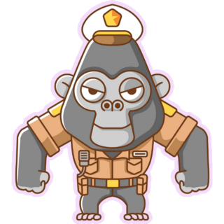 Cute Gorilla Police Sticker