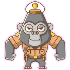 Cute Gorilla Police Sticker