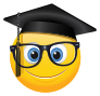 Cute Graduate with Glasses Emoji Sticker