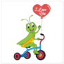 Cute Grasshopper Animal Cartoon I Love You Sticker 