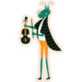 Cute Grasshopper Musician In Frock Coat Sticker 