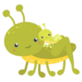 Cute Grasshopper With Baby Sticker 