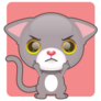 Cute Gray Kitten Angry Middle Fingers Sticker