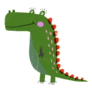 Cute Green Alligator Cartoon Sticker