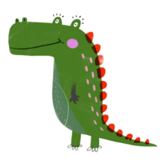 Cute Green Alligator Cartoon Sticker