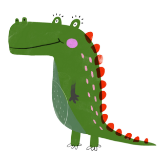 Cute Green Alligator Cartoon Sticker