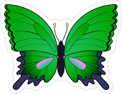 Cute Green Butterfly Sticker