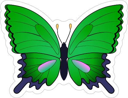 Cute Green Butterfly Sticker