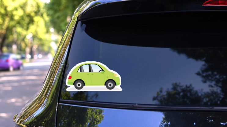 Cute Green Car Sticker on a Rear Car Window (New) example
