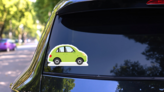 Cute Green Car Sticker on a Rear Car Window (New) example