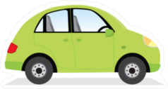 Cute Green Car Sticker