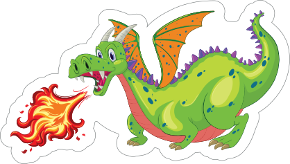 Cute Green Fire Breathing Dragon Sticker