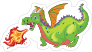 Cute Green Fire Breathing Dragon Sticker