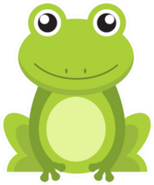 Cute Green Frog Cartoon Character Sticker