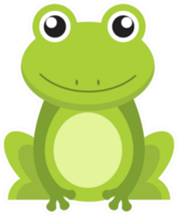 Cute Green Frog Cartoon Character Sticker