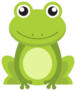 Cute Green Frog Cartoon Character Sticker
