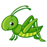 Cute Green Grasshopper Smiling Sticker 
