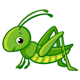 Cute Green Grasshopper Smiling Sticker 