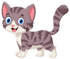 Cute Grey Cat Sticker
