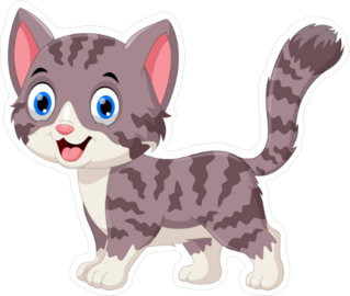 Cute Grey Cat Sticker
