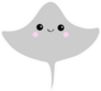 Cute Grey Smiling Stingray Sticker