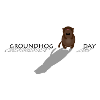Cute Groundhog With Shadow Lettering Sticker