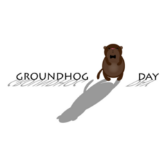 Cute Groundhog With Shadow Lettering Sticker