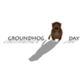 Cute Groundhog With Shadow Lettering Sticker