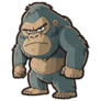 Cute Grumpy Gorilla Sticker