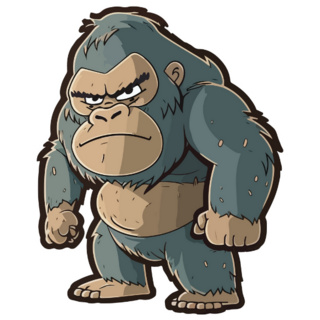 Cute Grumpy Gorilla Sticker