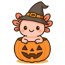 Cute Halloween Axolotl Sticker