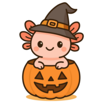 Cute Halloween Axolotl Sticker