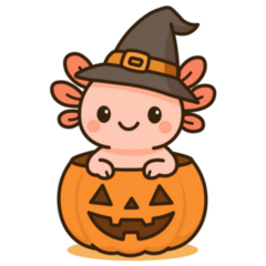 Cute Halloween Axolotl Sticker