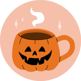 Cute Halloween Pumpkin Coffee Sticker