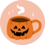 Cute Halloween Pumpkin Coffee Sticker