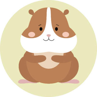 Cute Hamster On Green Background Sticker