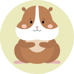 Cute Hamster On Green Background Sticker