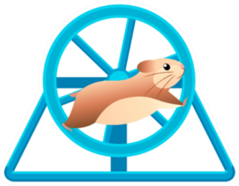 Cute Hamster Running In Rolling Wheel Sticker
