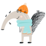 Cute Hand Drawn Anteater In Hat Sticker
