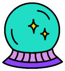 Cute Hand Drawn Fortune-tellers Crystal Ball Sticker