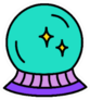 Cute Hand Drawn Fortune-tellers Crystal Ball Sticker