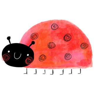 Cute Hand Drawn Happy Ladybug Sticker