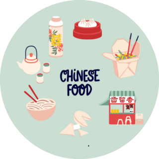 Cute Hand Drawn Illustration Of Chinese Food Sticker