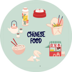 Cute Hand Drawn Illustration Of Chinese Food Sticker