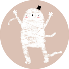 Cute Hand Drawn Kawaii Style Halloween Mummy Sticker