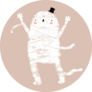 Cute Hand Drawn Kawaii Style Halloween Mummy Sticker