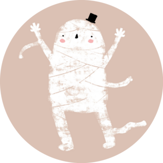 Cute Hand Drawn Kawaii Style Halloween Mummy Sticker